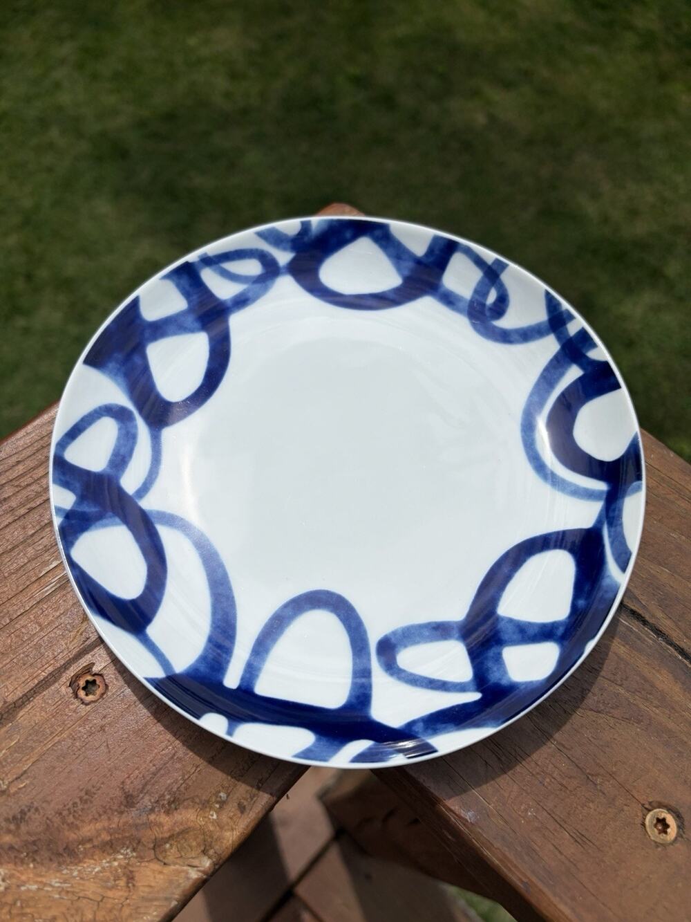 Paola Navone Crate & Barrel Como Blue Tile Dinner Bowl Made In Portugal